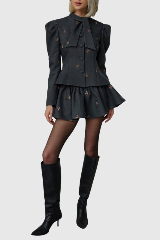 Liany Butterfly Embroidered Two Piece Set