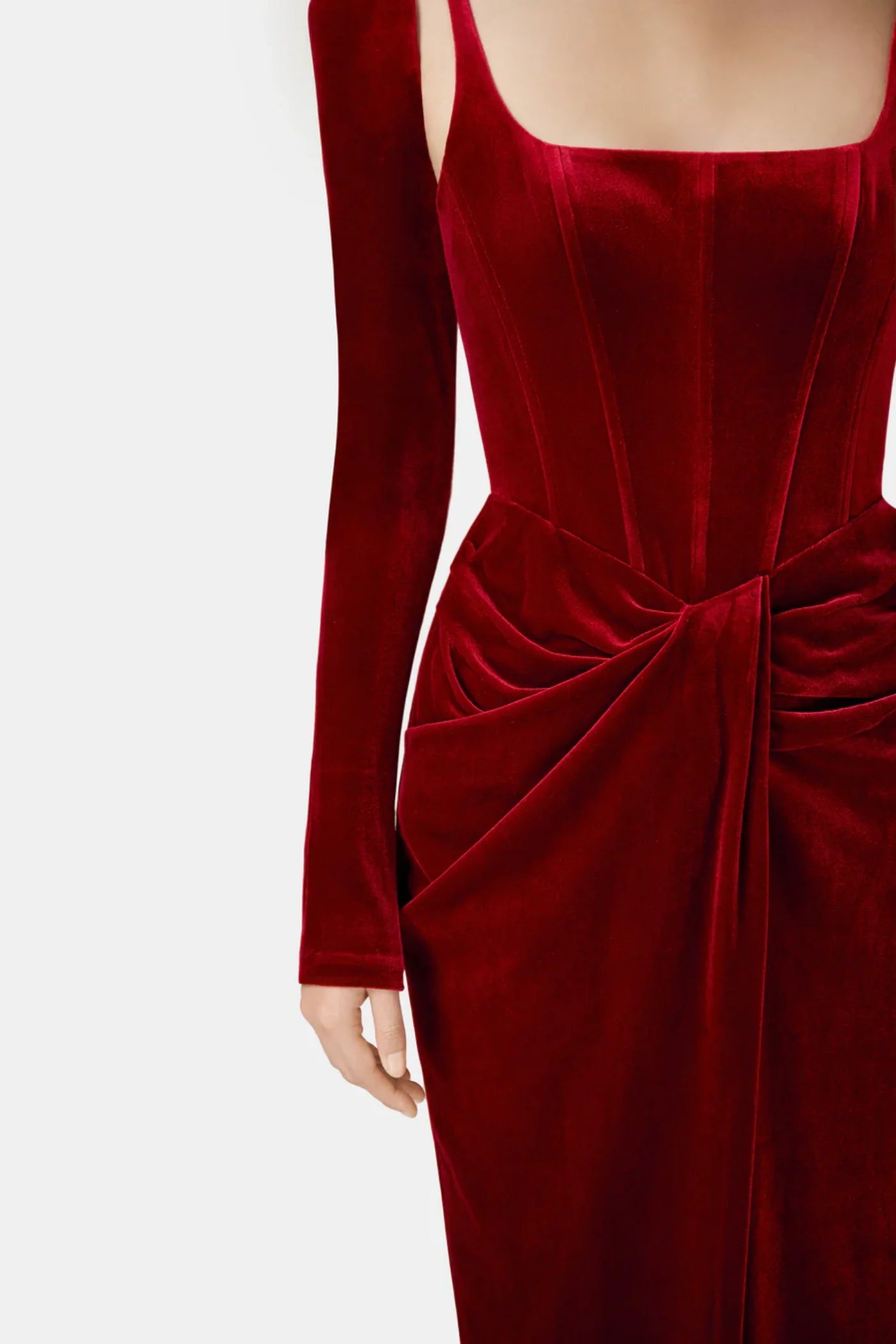 Renwick Velvet Corset Midi Dress
