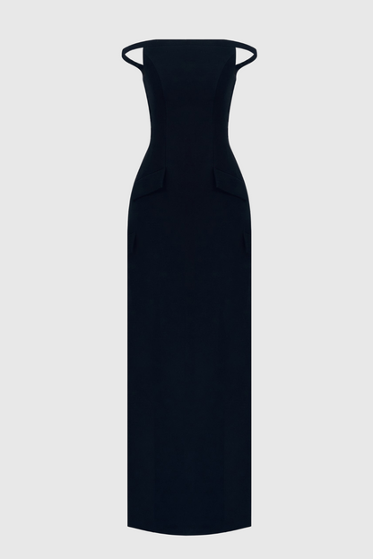 Macsen Pearl Beaded Off Shoulder Maxi Dress