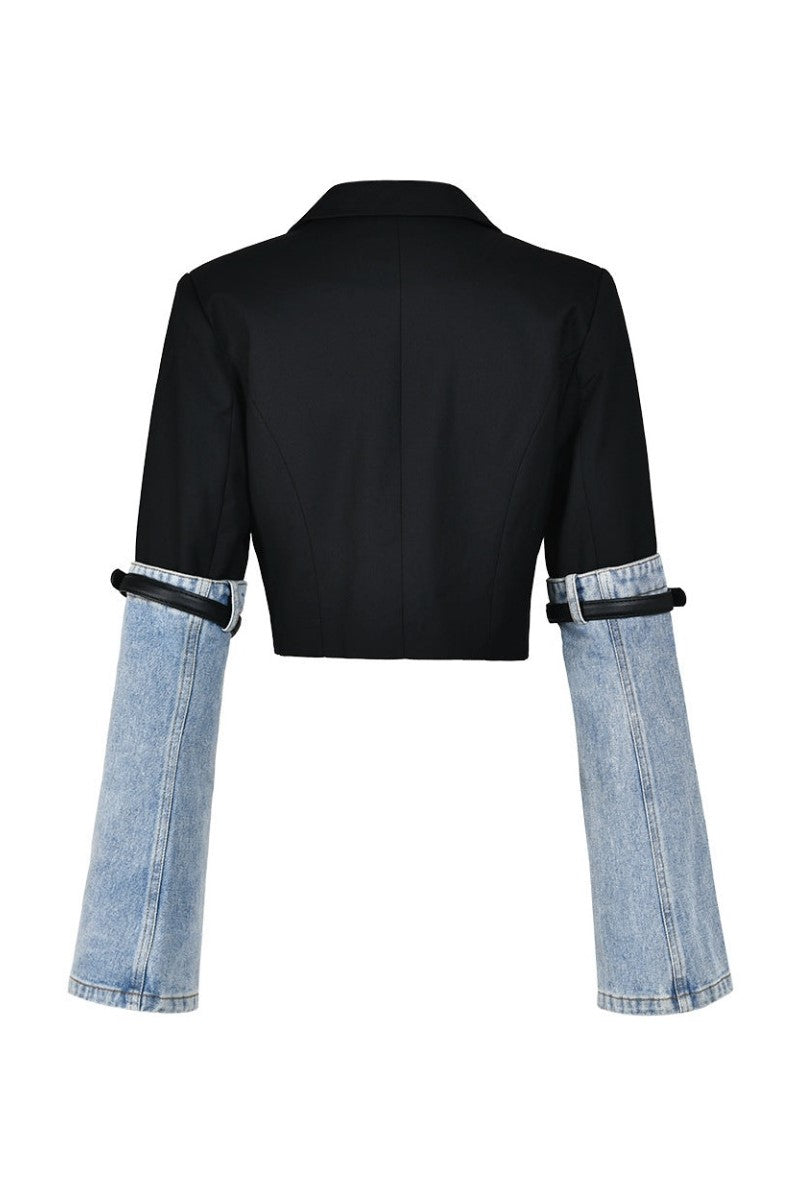 Madilyn Patchwork Denim Blazer