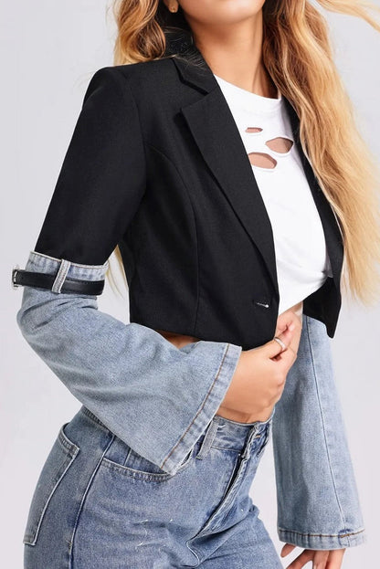 Madilyn Patchwork Denim Blazer