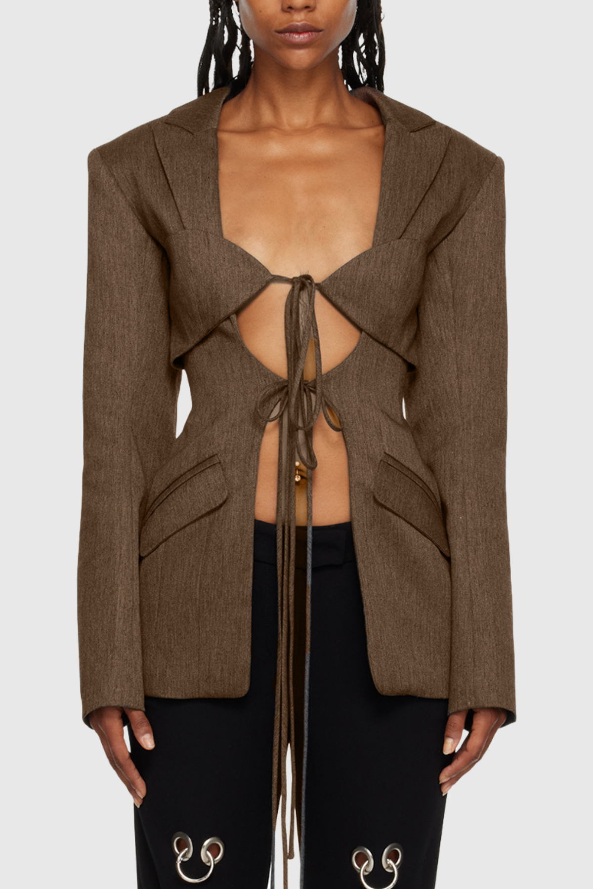 Megan Lace Up Cutout Blazer