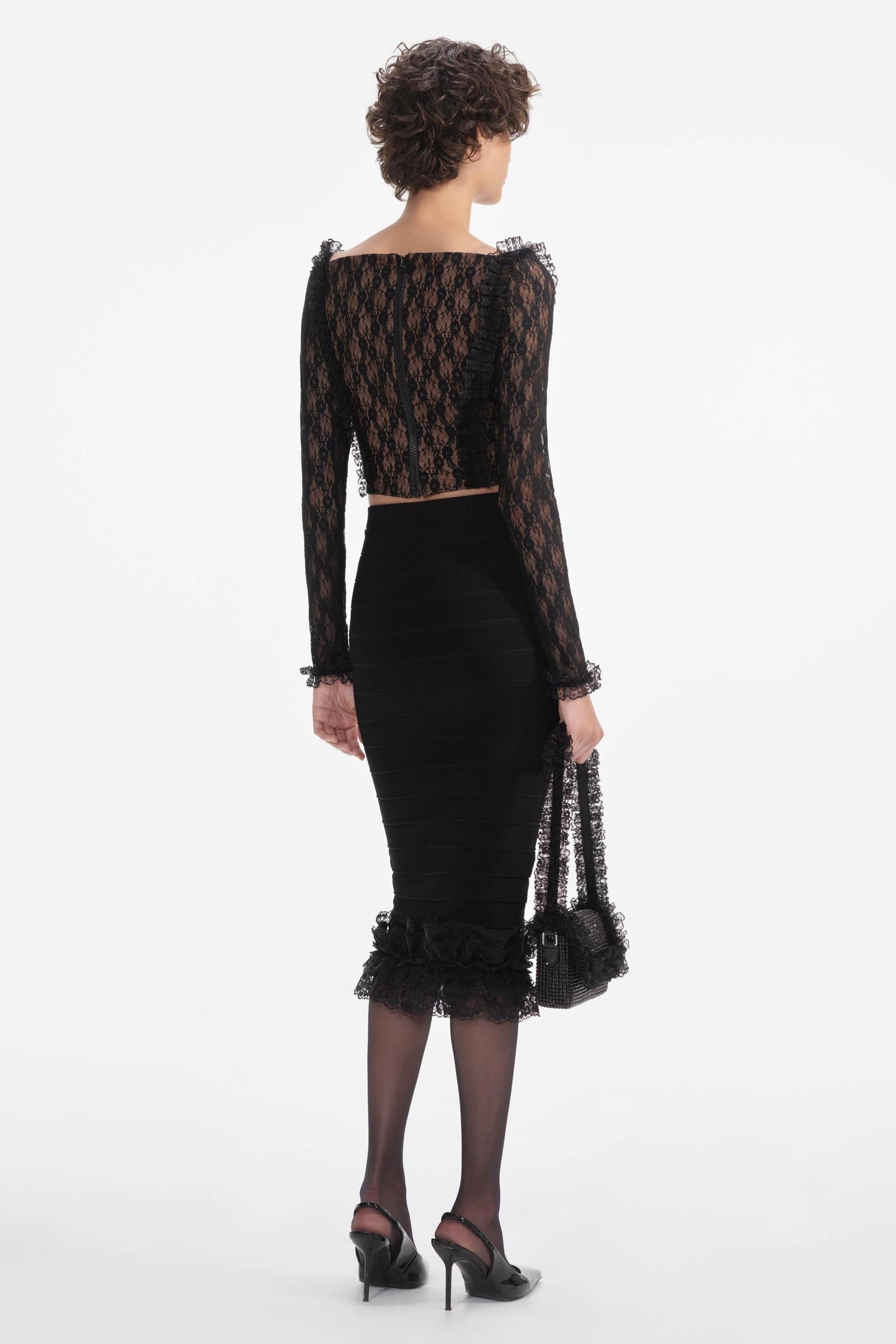 Meghn Lace Ruffle Top