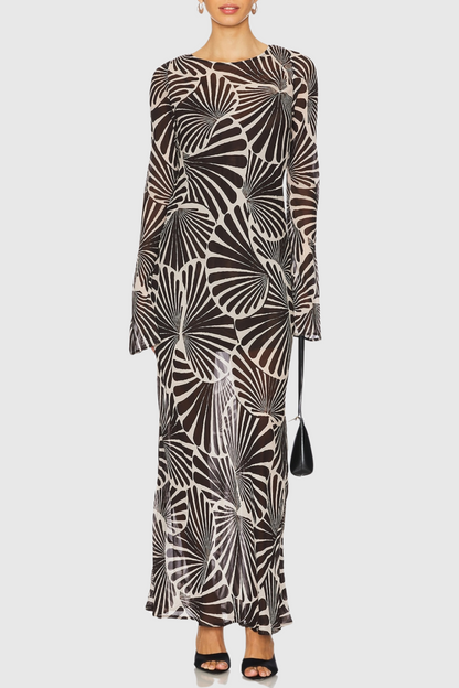 Milada Print Maxi Silk Dress