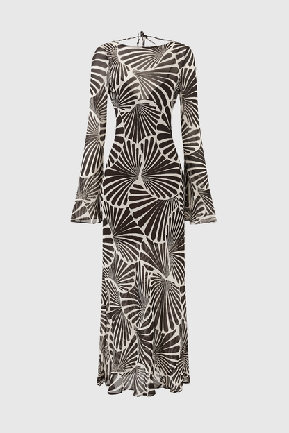 Milada Print Maxi Silk Dress