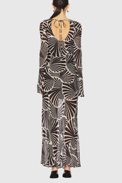 Milada Print Maxi Silk Dress