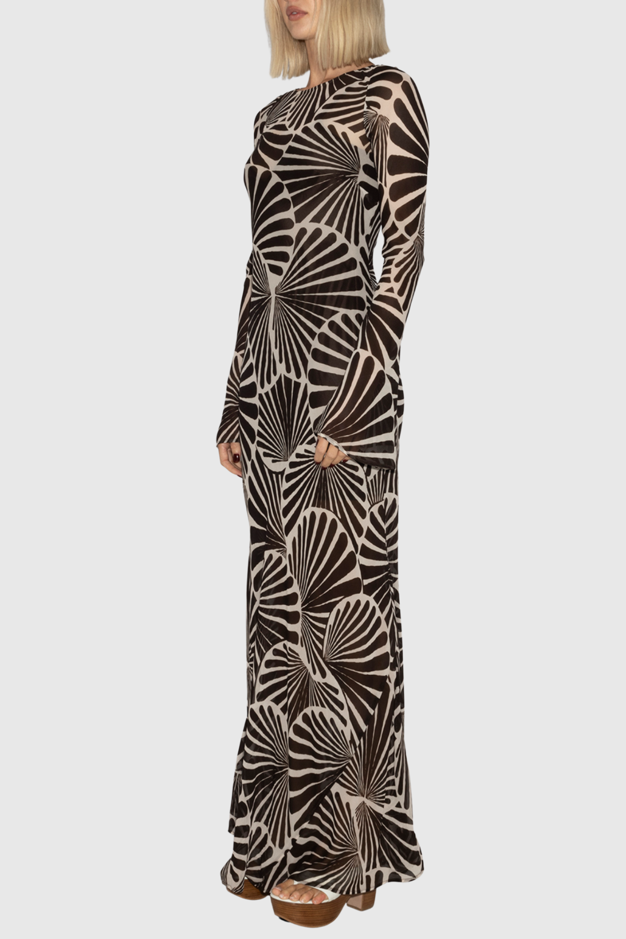 Milada Print Maxi Silk Dress