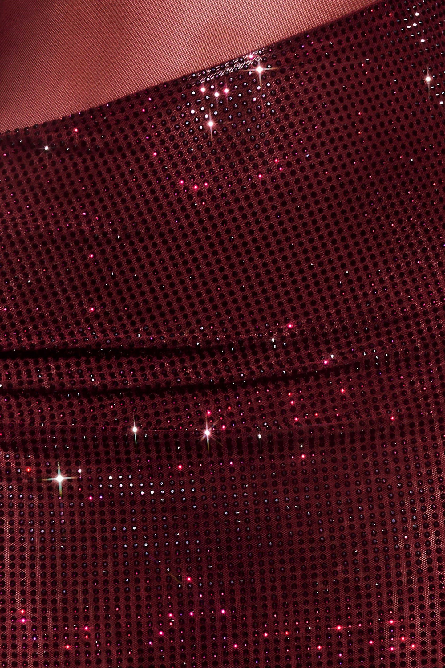 Natane Off Shoulder Crystal Embeliished Maxi Dress - Wine