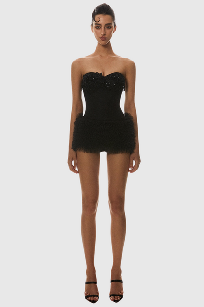 Nketia Sequin Embroidery Strapless Corset