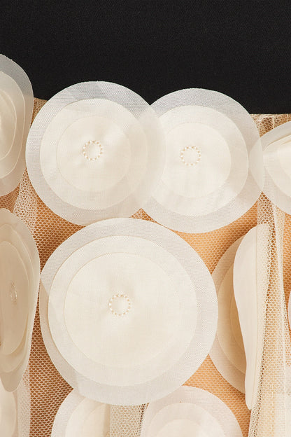 Nodin Strapless Dot Mesh Maxi Dress - Beige