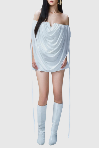 Odruta Off Shoulder Draped Top - White