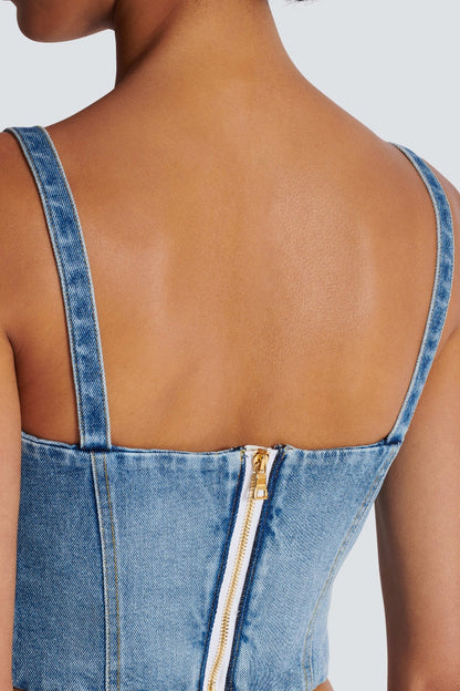 Ogana Gold Buttoned Denim Top