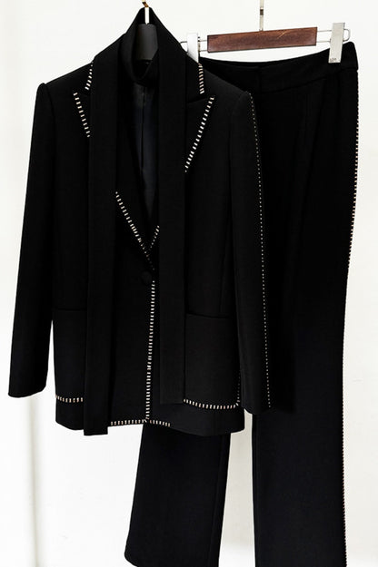 Ophelia Scarf-Detailed Blazer Set