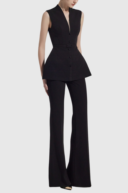 Preeti V-neck Sleeveless Two Piece Set