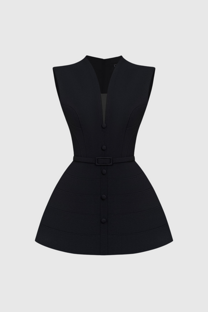 Preeti V-neck Sleeveless Two Piece Set