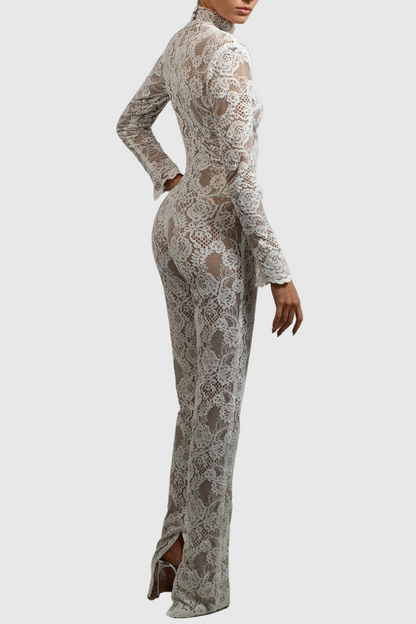 Quineis Lace Jumpsuit - White