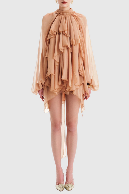 Rekha Long Sleeve Ruffle Pants Set