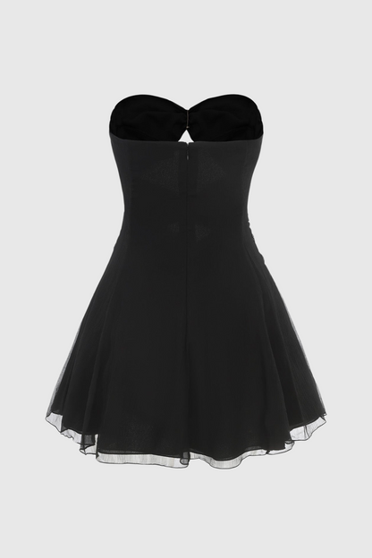 Rerynne Strapless Cutout Mini Dress - Black