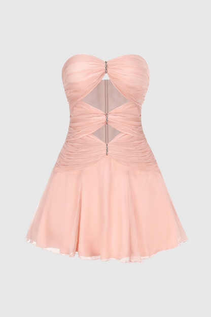 Rerynne Strapless Cutout Mini Dress - Pink