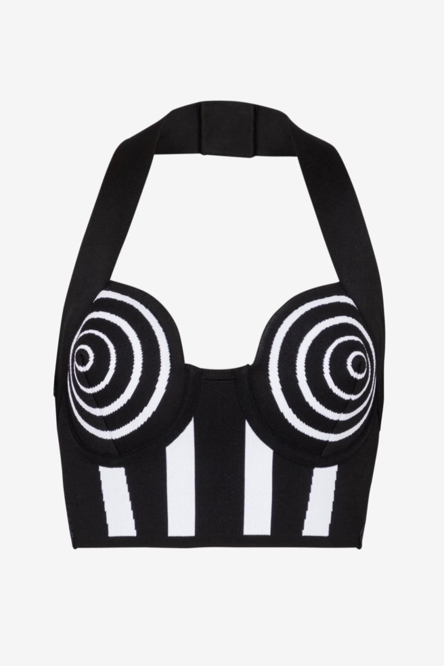 Ruelle Striped knit Halter Bandage Set