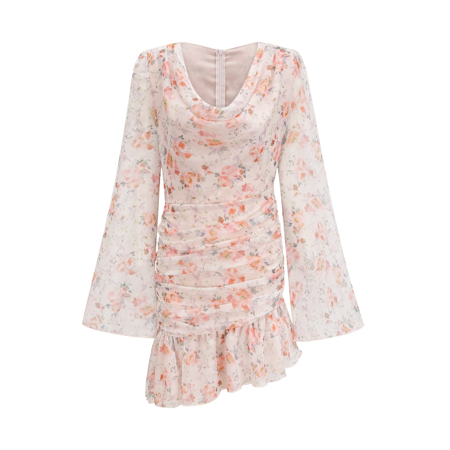 Hermine floral print long sleeves mini dress