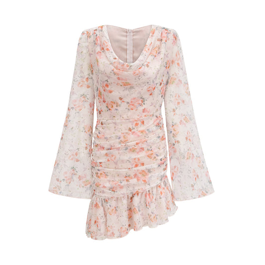 Hermine floral print long sleeves mini dress