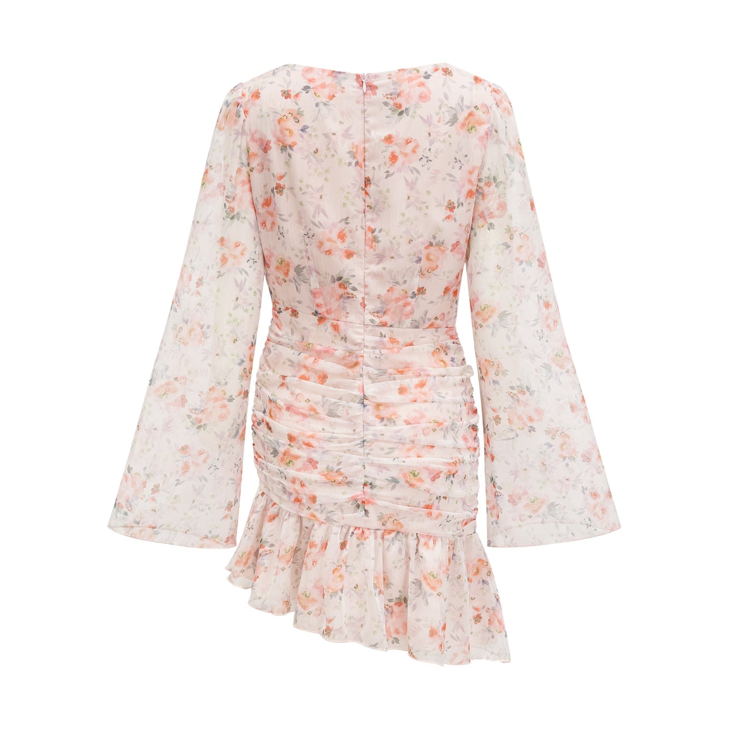 Hermine floral print long sleeves mini dress