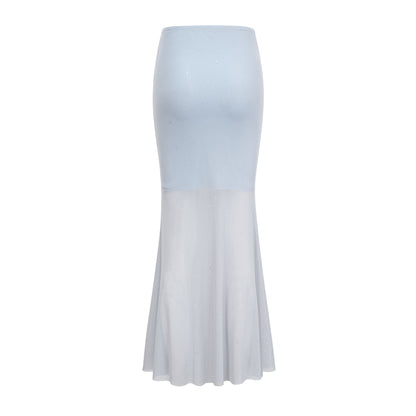 Paulette semi-sheer top & skirt matching set