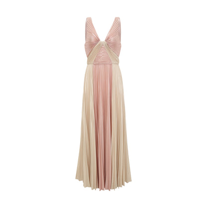 Shiema high-shine pleated dress