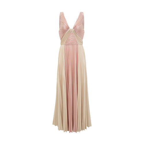 Shiema high-shine pleated dress