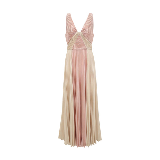 Shiema high-shine pleated dress