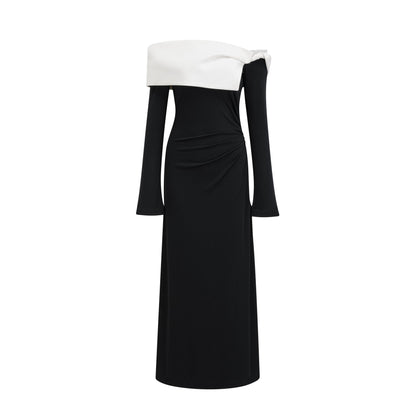 Éliane long-sleeved asymmetric maxi dress (US Only)