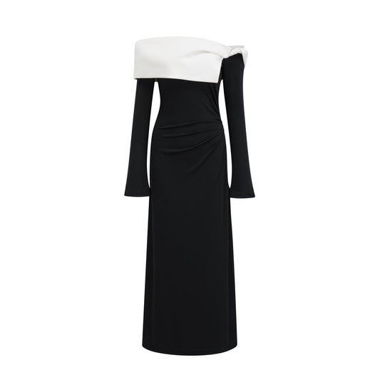 Éliane long-sleeved asymmetric maxi dress (US Only)