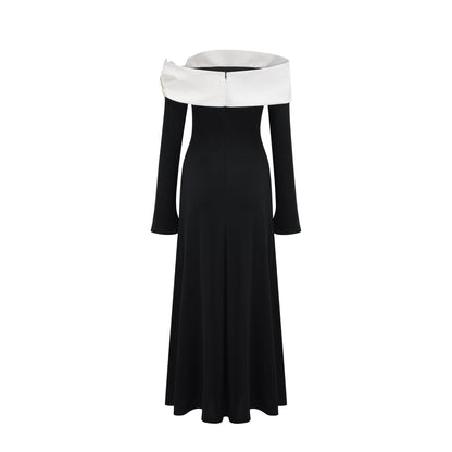 Éliane long-sleeved asymmetric maxi dress (US Only)