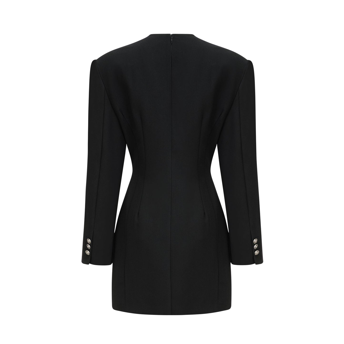 Magali black hourglass shoulder-padded mini dress (US Only)