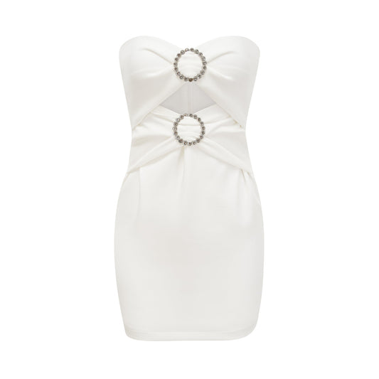 Melina bow-detail crystal mini dress