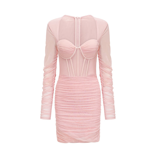 Marie long-sleeved mesh dress