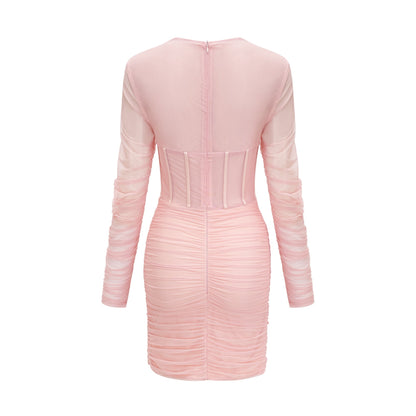 Marie long-sleeved mesh dress