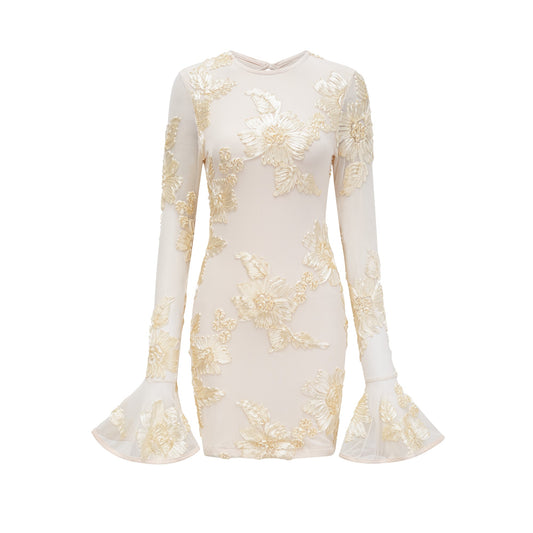 Nalini floral-embroidery open-back dress