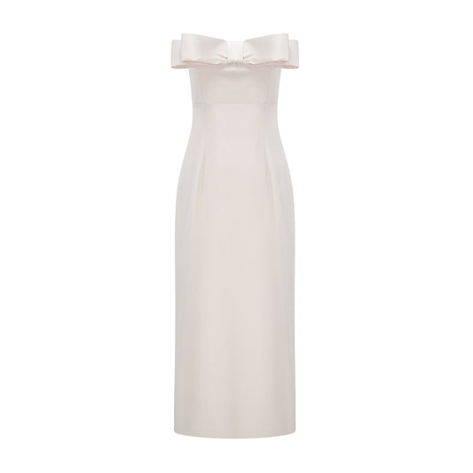 Lana bow-detail off-shoulder dress