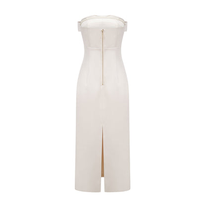 Lana bow-detail off-shoulder dress