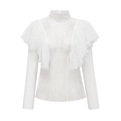 Cindy floral lace-detail top