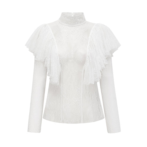 Cindy floral lace-detail top