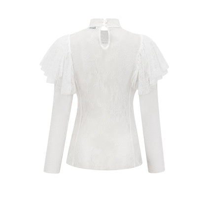 Cindy floral lace-detail top