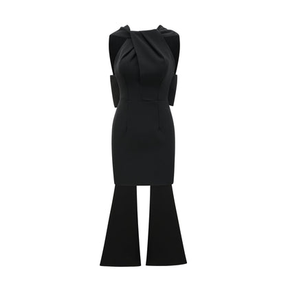 Noémie black oversize-bow mini dress (US Only)