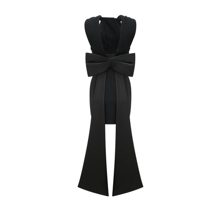 Noémie black oversize-bow mini dress (US Only)