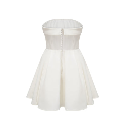 Kyra white off-shoulder flared dress (US Only)