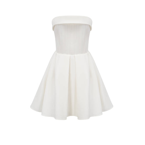 Kyra white off-shoulder flared dress (US Only)