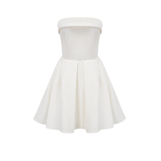 Kyra white off-shoulder flared dress (US Only)
