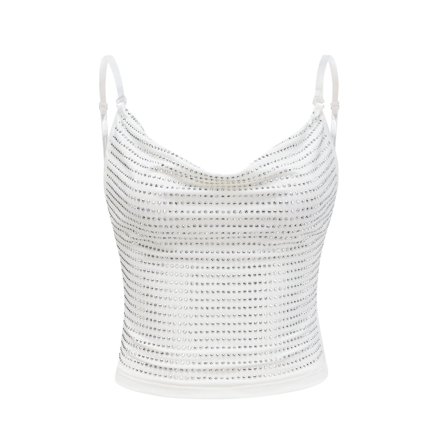 Sapphire rhinestone-embellished top & skirt matching set